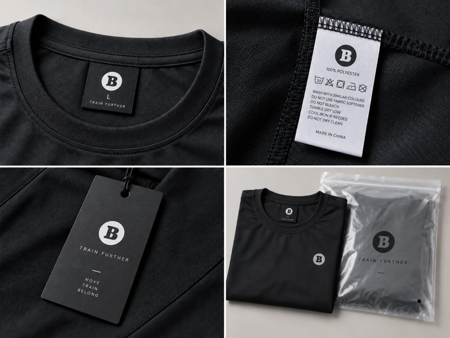 Private label finishing and packaging for men's activewear