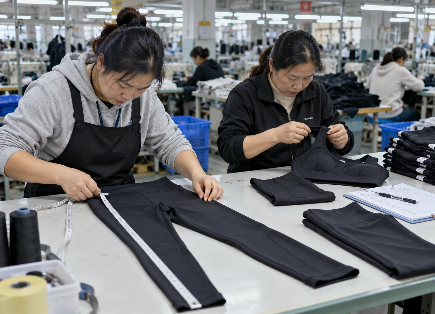 Activewear quality control and garment inspection at Bless Gymwear