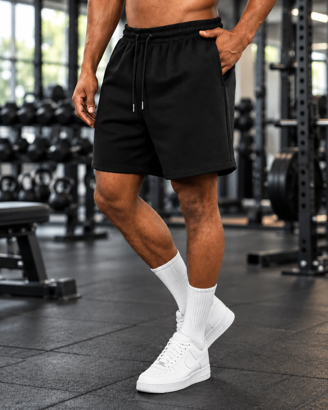Custom men's relaxed gym shorts