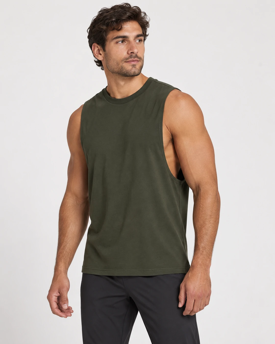 Custom men's drop armhole training tank top