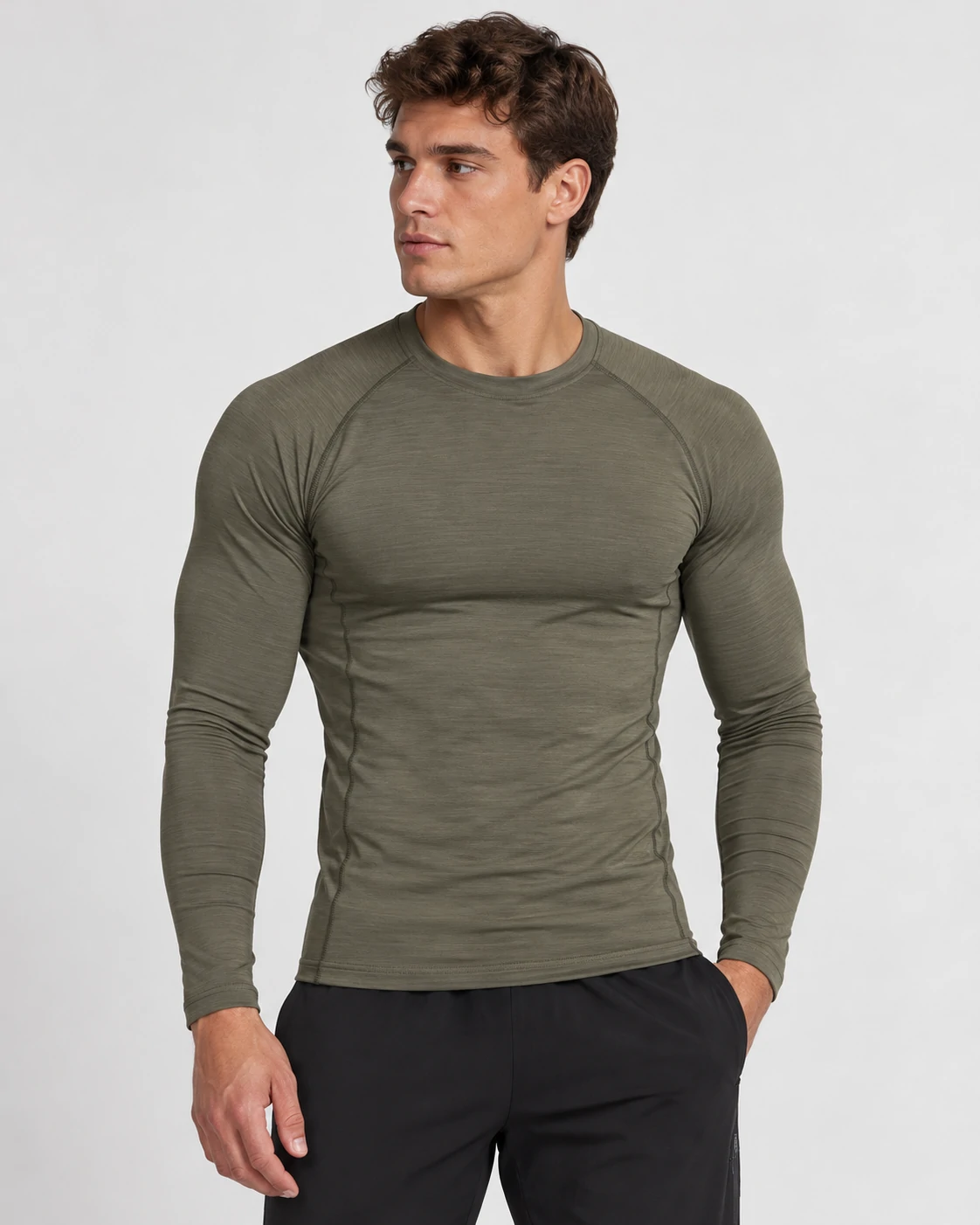 Custom men's compression performance base layer apparel