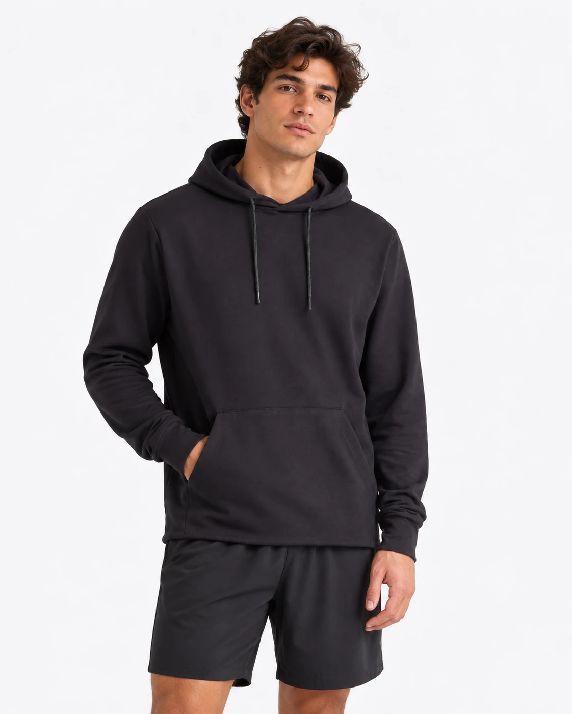 Custom men's pullover training hoodie with athletic fit