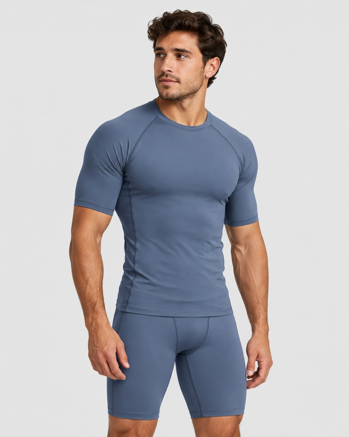 Custom men's short sleeve compression gym training shirt