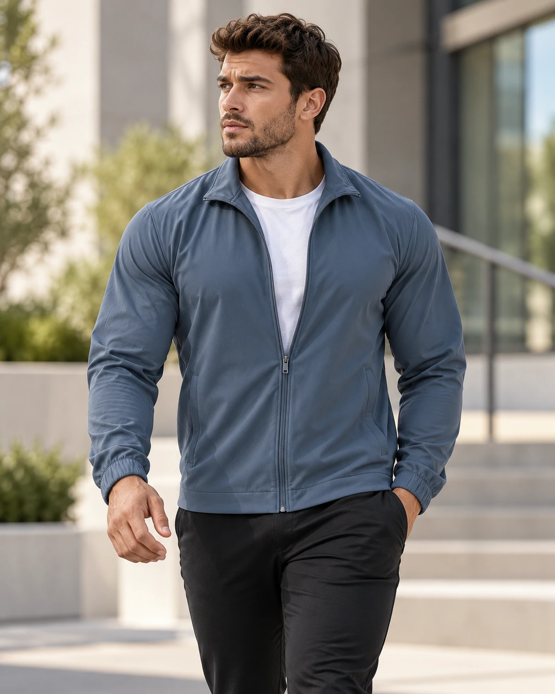 Men's custom training hoodie and athletic jacket manufacturing