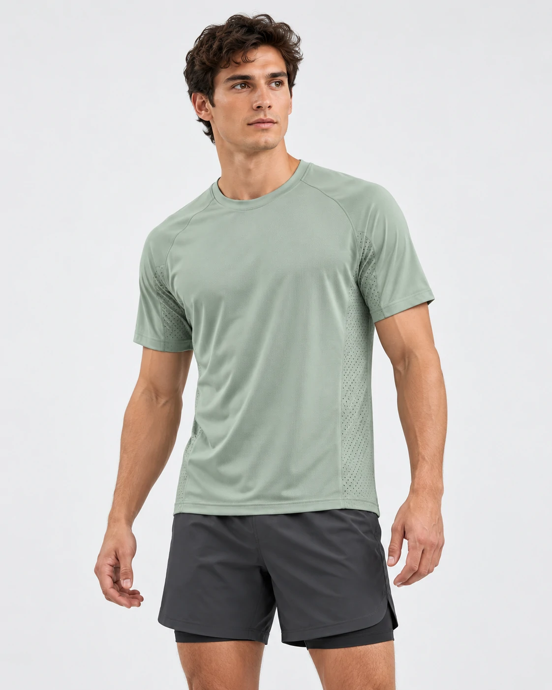 Men's ventilated panel training T-shirt for activewear brands